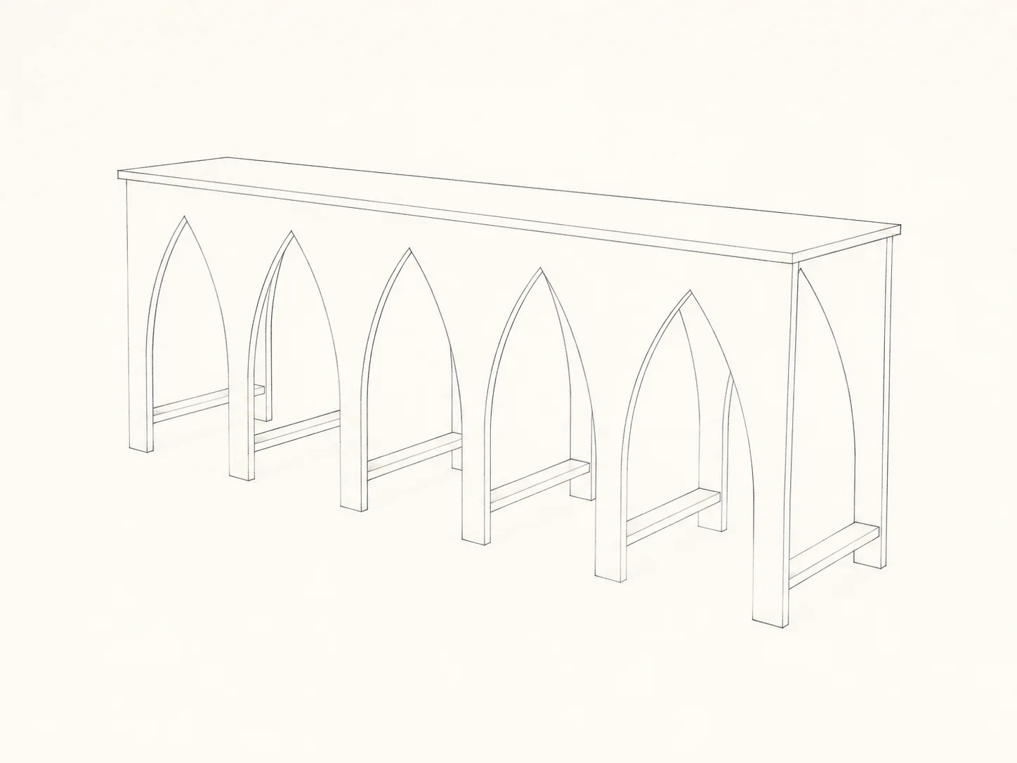 Desenho de contorno tridimensional da Alcântara, vista 2