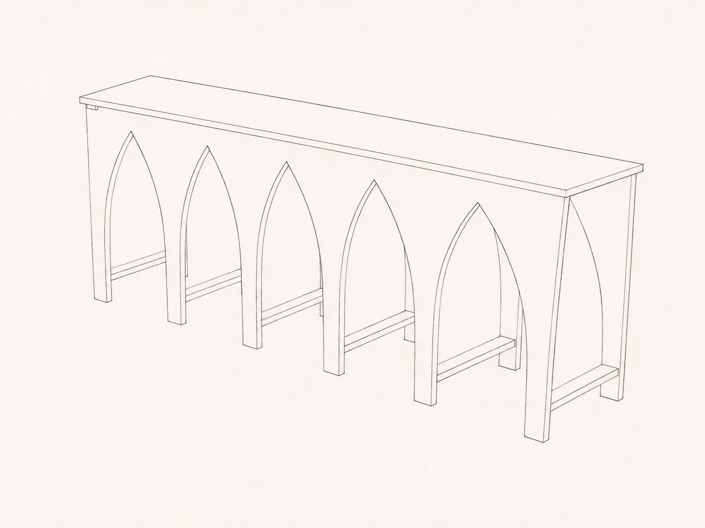 Desenho de contorno tridimensional da Alcântara, vista 3
