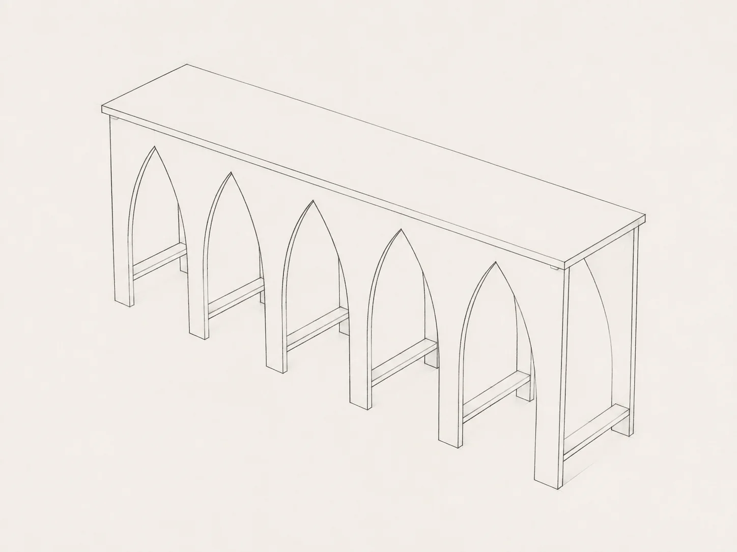 Desenho de contorno tridimensional da Alcântara, vista 4