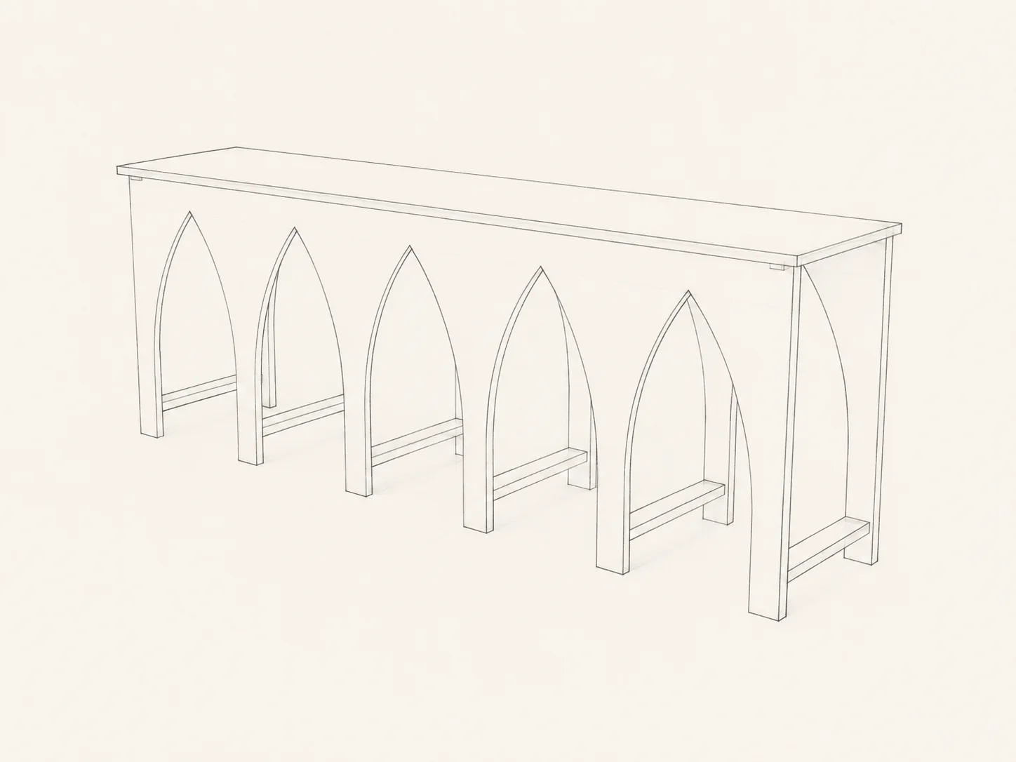 Desenho de contorno tridimensional da Alcântara, vista 5