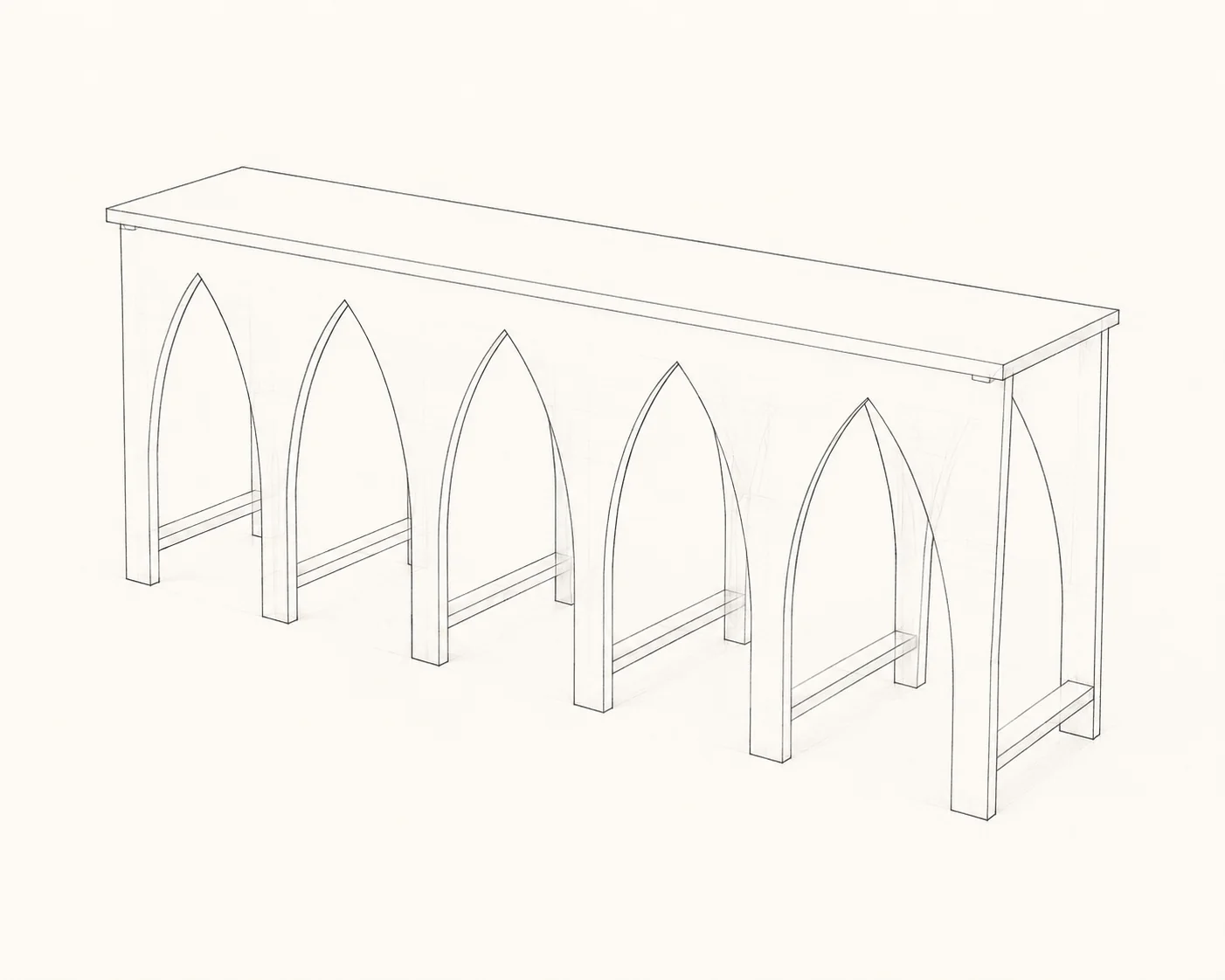 Desenho de contorno tridimensional da Alcântara, vista 6