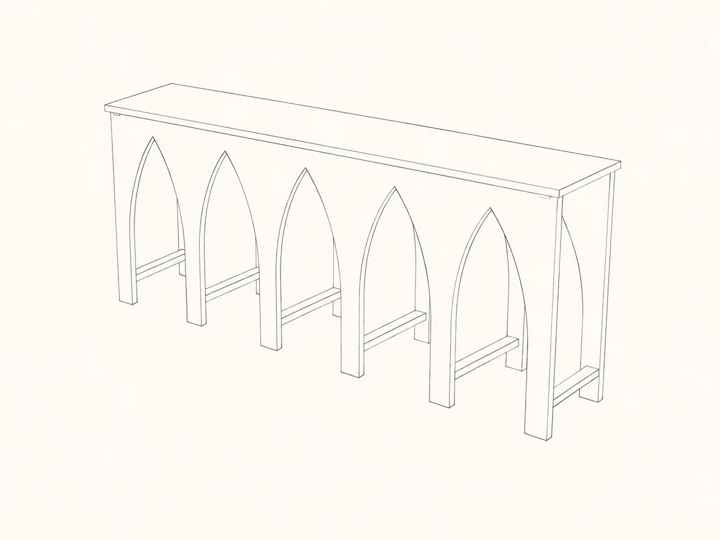 Desenho de contorno tridimensional da Alcântara, vista 7