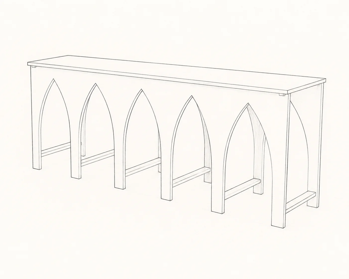Desenho de contorno tridimensional da Alcântara, vista 8
