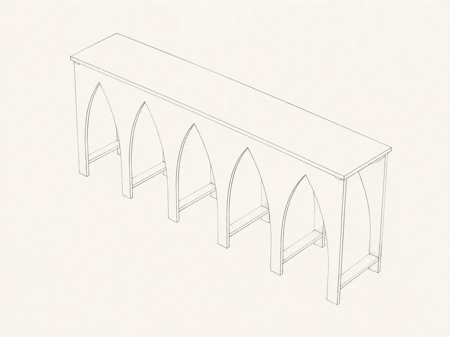 Desenho de contorno tridimensional da Alcântara, vista 9