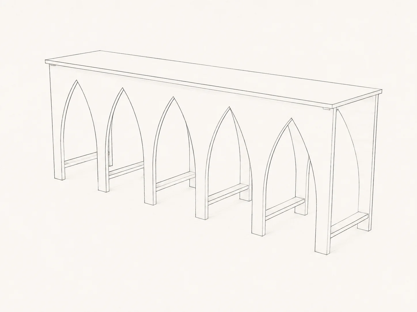 Desenho de contorno tridimensional da Alcântara, vista 10