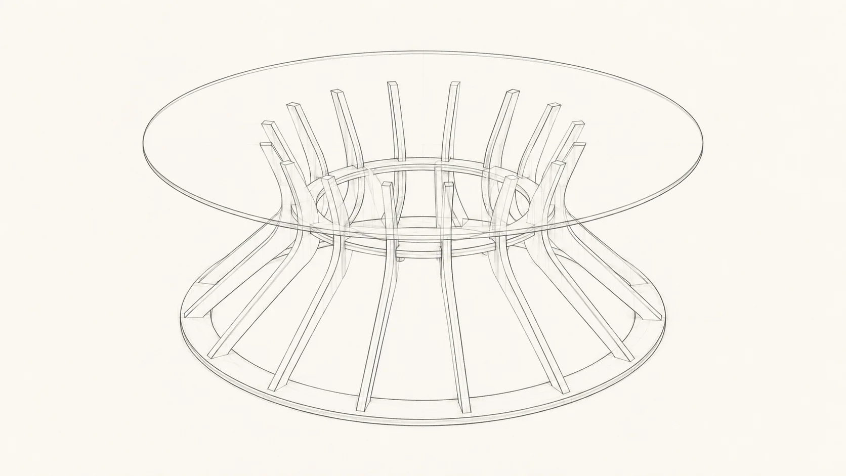 Desenho de contorno tridimensional da Catedral, vista 8